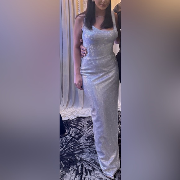 Fashion Nova- Tia Metallic Gown - Picture 4 of 5